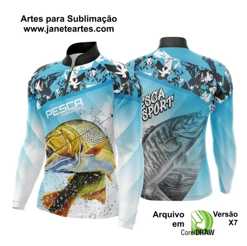 Arte Vetor Camisa Pesca Esportiva