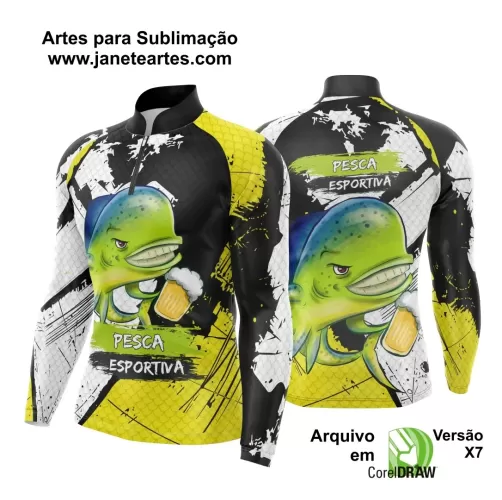 Arte Vetor Camisa Pesca Esportiva