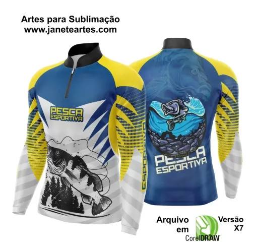 Arte Vetor Camisa Pesca Esportiva