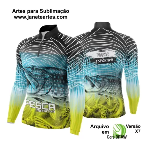 Arte Vetor Camisa Pesca Esportiva