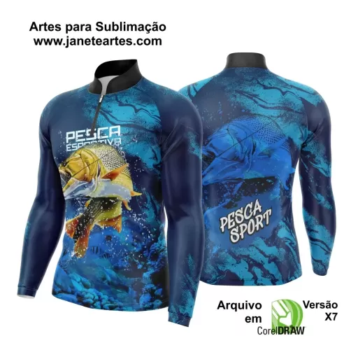 Arte Vetor Camisa Pesca Esportiva