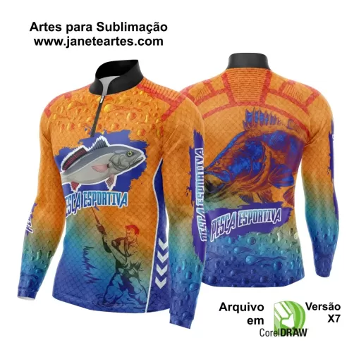 Arte Vetor Camisa Pesca Esportiva