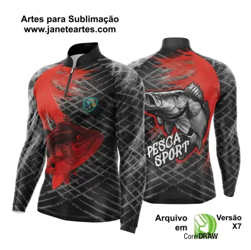 Arte Vetor Camisa Pesca Esportiva