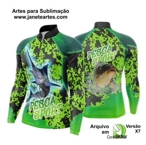 Arte Vetor Camisa Pesca Esportiva