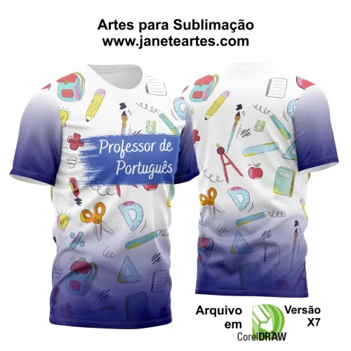 Arte Vetor Camisa Professor e Professora Modelo 1 Português