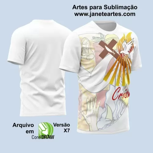 Arte Vetor Camisa Religião - Crisma | Modelo 06 Arte Vetor Camisa Religião - Crisma | Modelo 06