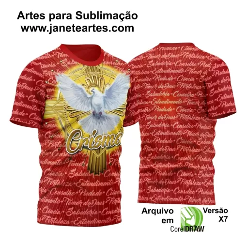 Arte Vetor Camisa Religião - Crisma | Modelo 13