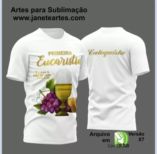 Arte Vetor Camisa Religião - Eucaristia | Modelo 02