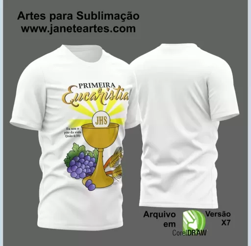 Arte Vetor Camisa Religião - Eucaristia | Modelo 03