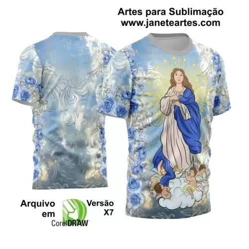 Arte Vetor Camisa Religião - Nossa Senhora Imaculada Conceição | Modelo 02