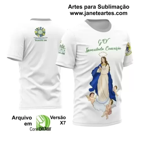 Arte Vetor Camisa Religião - Nossa Senhora Imaculada Conceição | Modelo 03