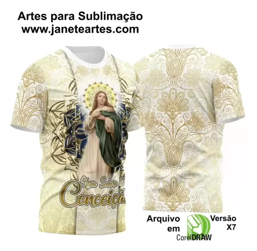 Arte Vetor Camisa Religião - Nossa Senhora Imaculada Conceição | Modelo 04