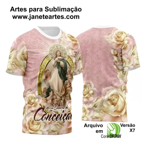 Arte Vetor Camisa Religião - Nossa Senhora Imaculada Conceição | Modelo 05