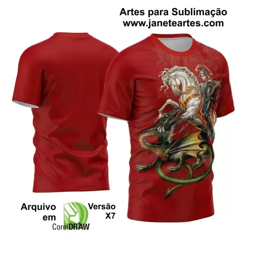 Arte Vetor Camisa Religião - São Jorge | Modelo 01