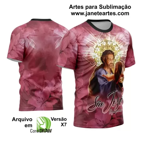 Arte Vetor Camisa Religião - São José 2024 - Modelo 02