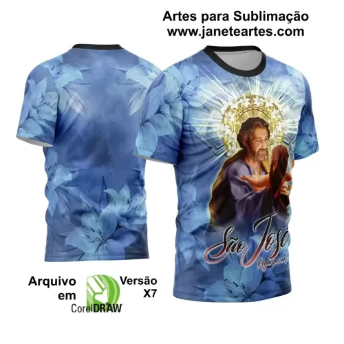 Arte Vetor Camisa Religião - São José 2024 - Modelo 03
