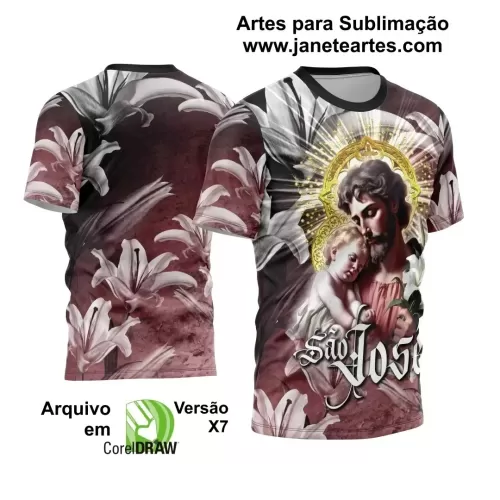 Arte Vetor Camisa Religião - São José 2024 - Modelo 04