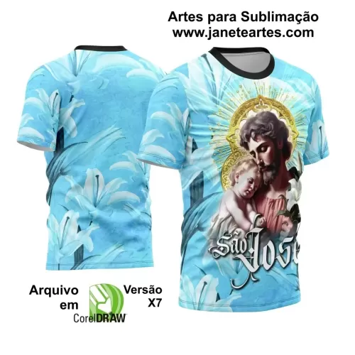 Arte Vetor Camisa Religião - São José 2024 - Modelo 06