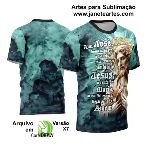 Arte Vetor Camisa Religião - São José 2024 - Modelo 07