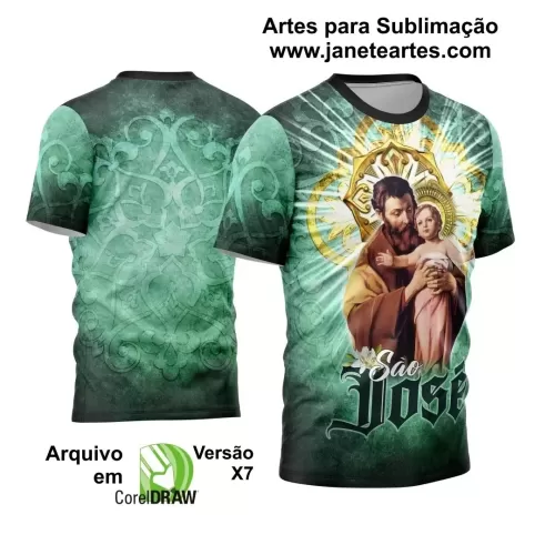 Arte Vetor Camisa Religião - São José 2024 - Modelo 08