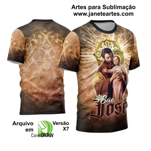 Arte Vetor Camisa Religião - São José 2024 - Modelo 09