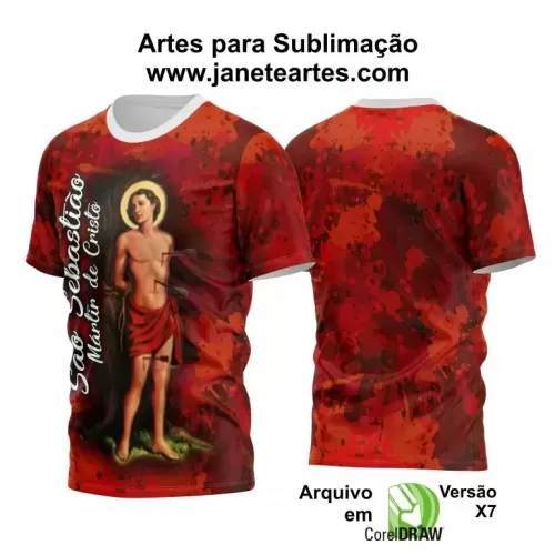 Arte Vetor Camisa Religião - São Sebastião | Modelo 15