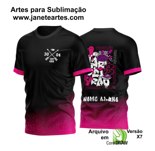 Arte Vetor Camisa Terceirão Grafite Degradê Rosa