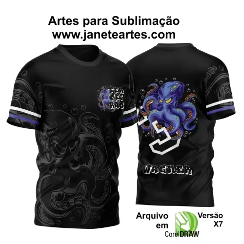 Arte Vetor Camisa Terceirão Polvo - Monstro do Mar 2024