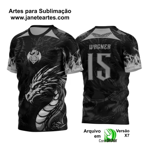 Arte Vetor - Camisa de Interclasse Preta - Jogos Internos - Dragão - 2024 - 2025 Arte Vetor - Camisa de Interclasse Preta - Jogos Internos - Dragão - 2024 - 2025