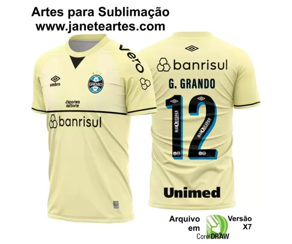 Arte Vetor Estampa Camisa Grêmio Goleiro II 2023 2024