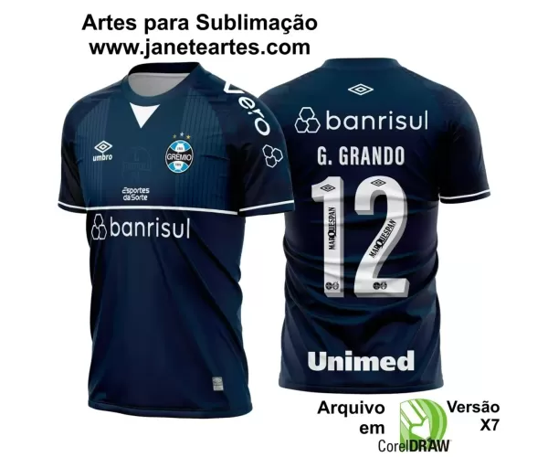 Arte Vetor Estampa Camisa Grêmio Goleiro III 2023 2024