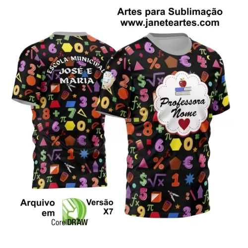 Arte Vetor Estampa Template Camisa Professora - Professor 2024 Modelo 19