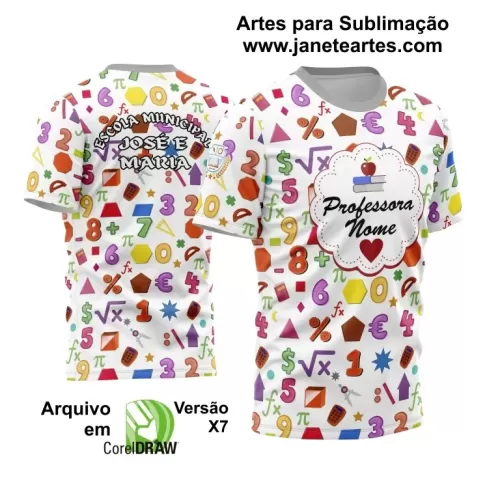 Arte Vetor Estampa Template Camisa Professora - Professor 2024 Modelo 19