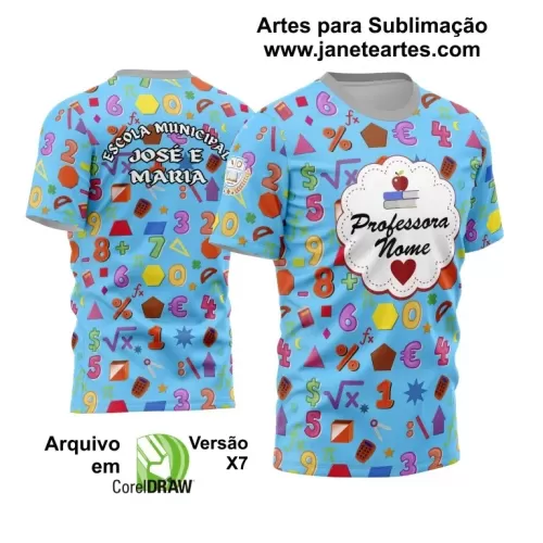 Arte Vetor Estampa Template Camisa Professora - Professor 2024 Modelo 19