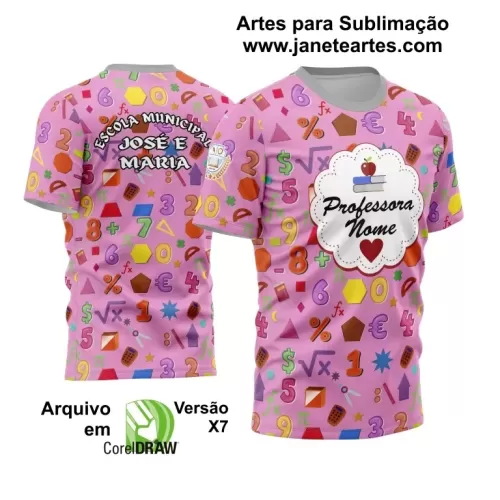 Arte Vetor Estampa Template Camisa Professora - Professor 2024 Modelo 19