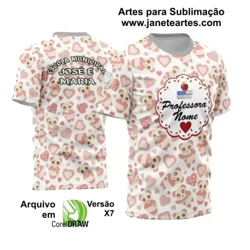 Arte Vetor Estampa Template Camisa Professora - Professor 2024 Modelo 22