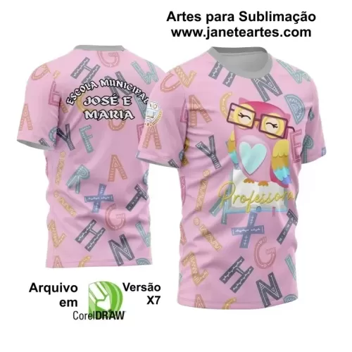 Arte Vetor Estampa Template Camisa Professora - Professor 2024 Modelo 26