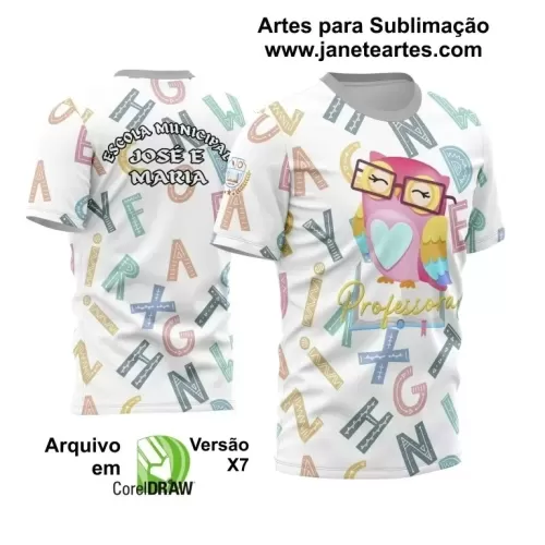 Arte Vetor Estampa Template Camisa Professora - Professor 2024 Modelo 26