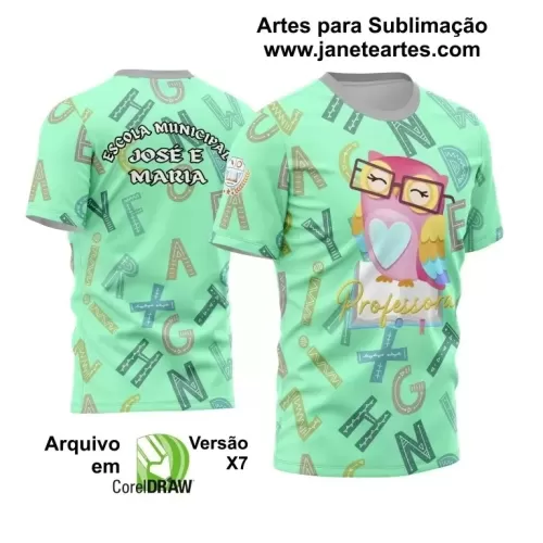 Arte Vetor Estampa Template Camisa Professora - Professor 2024 Modelo 26