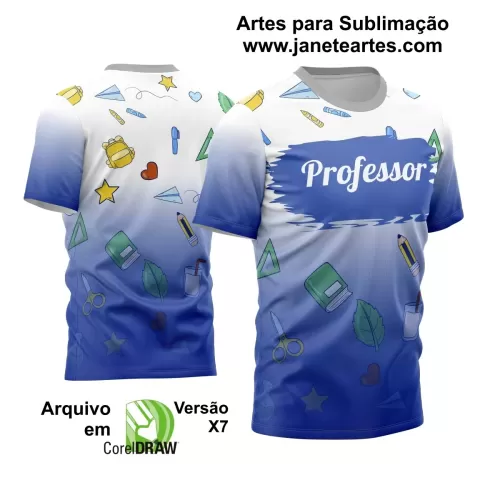 Arte Vetor Estampa Template Camisa Professora - Professor 2024 Modelo 31