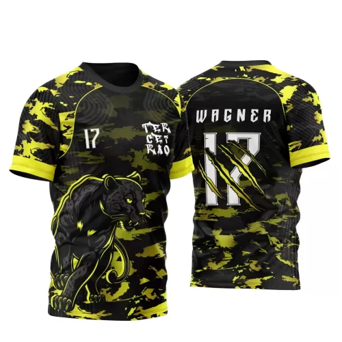 Arte Vetor Template Camisa de InterClasse Pantera Negra Camuflagem Amarela - Janete Artes Arte Vetor Template Camisa de InterClasse Pantera Negra Camuflagem Amarela - Janete Artes