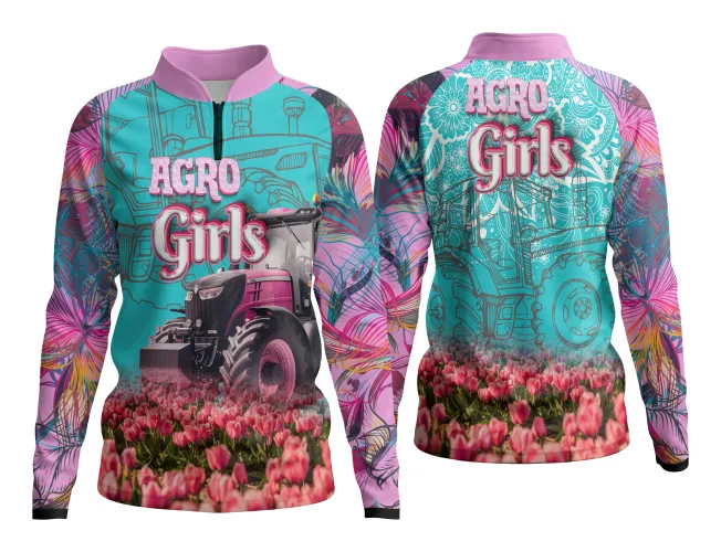 Camisa com design Agro Feminina, combinando estilo moderno e temática do campo, perfeita para quem valoriza a força feminina no agro.