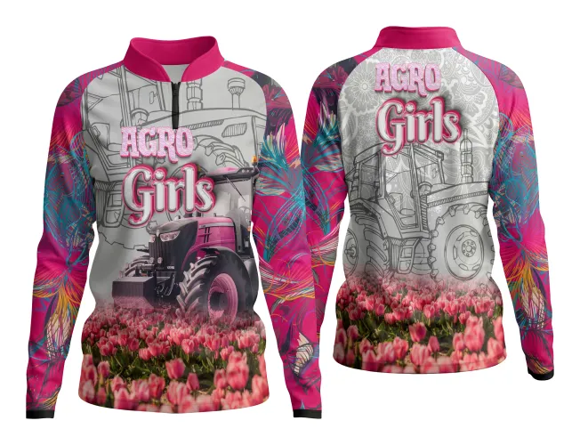 Camisa com design moderno e vibrante que destaca a paixão pelo agro feminino com estilo e personalidade marcante.