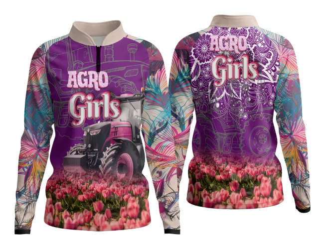 Camisa mostrando design moderno e vibrante inspirado no universo AgroDivas, perfeita para quem quer expressar personalidade e estilo com muita atitude no campo.