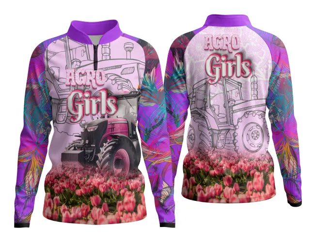 Camisa com design exclusivo da coleção AgroDivas, destacando elementos do universo agrícola com toque moderno e feminino.