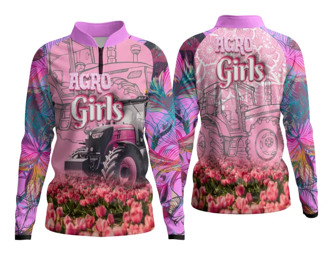 Camisa destacando o tema AgroDivas com design moderno e vibrante, perfeita para expressar identidade e estilo em atividades rurais.