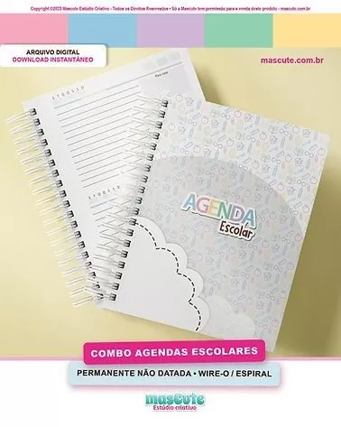 COMBO AGENDA ESCOLAR 2024 (Mascute)