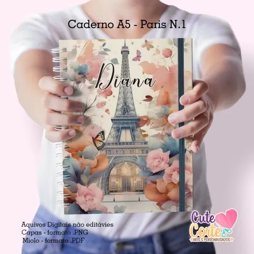 Caderno Pautado A5 – Paris N1 – Cute Corte