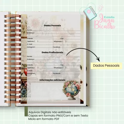 Caderno Planejamento A5 Professora – Jana
