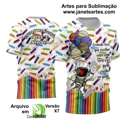 Camisa Professora - Arte Vetor Estampa Template 2024 - 2025 Modelo 29